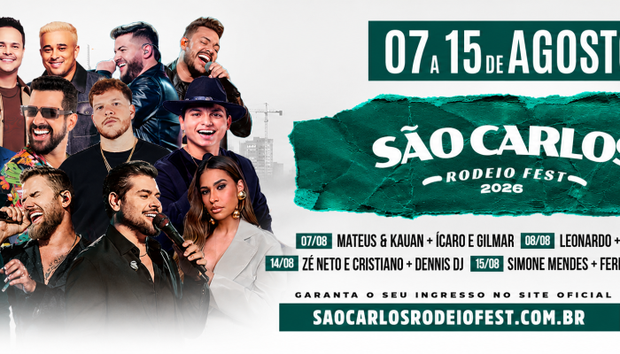 São Carlos Rodeio Fest 2026 contará com Leonardo e Simone Mendes